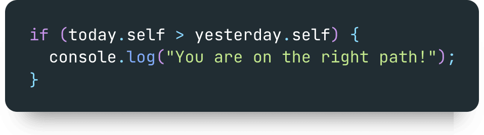 Personal Growth Coding Message